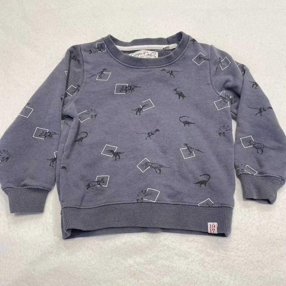 Sovereign Code Baby Boy Dinosaur Print Sweatshirt 24 Months Infant Gray Pullover